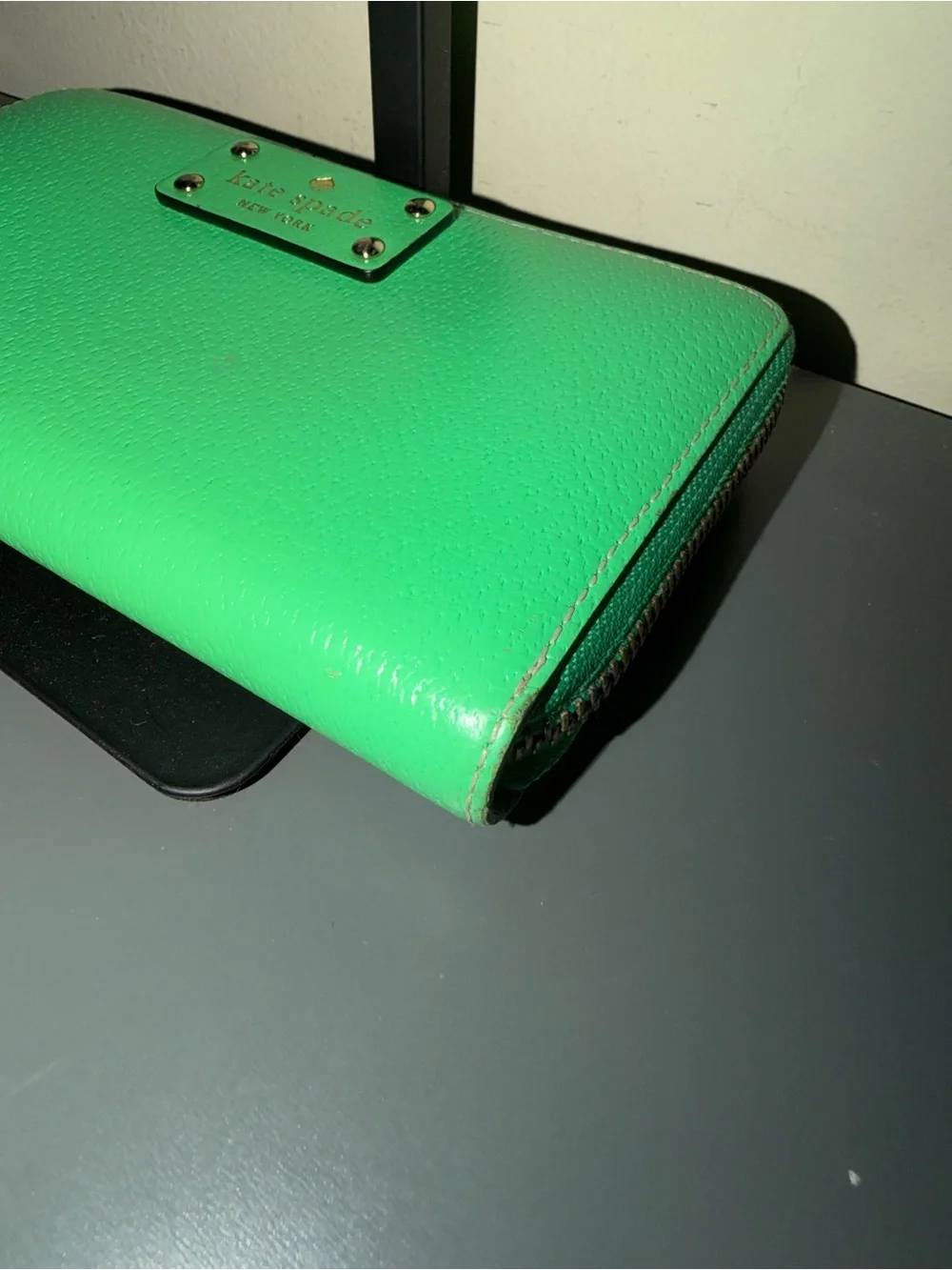 kate spade Zip-Around wallet in bright Green